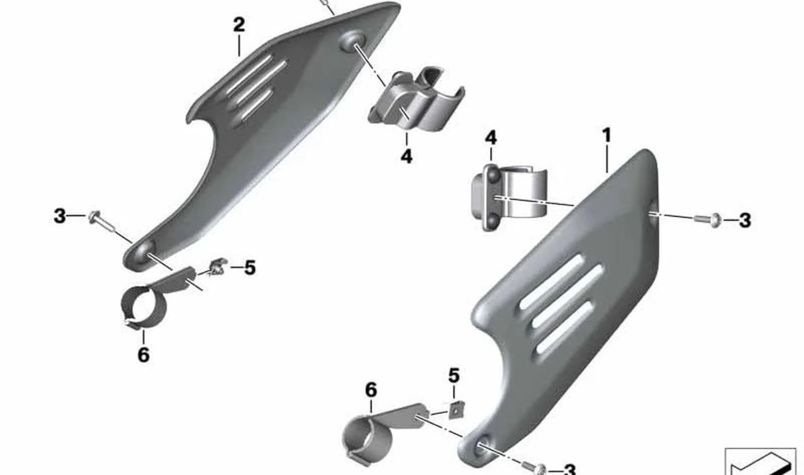 Abrazadera cubierta silenciador aspiración OEM 77318564899 para motos BMW R nineT, R nineT Pure, R nineT Scrambler, R nineT Racer, R nineT Urban G/S. Original BMW Motorrad.