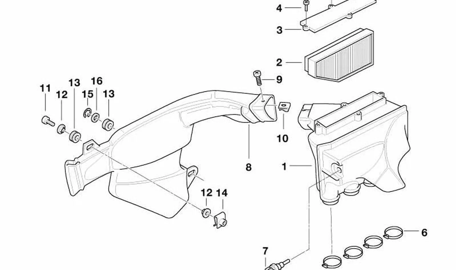 Abrazadera OEM 13711465248 para BMW Motorrad K1200GT, K1200RS. Original BMW Motorrad.