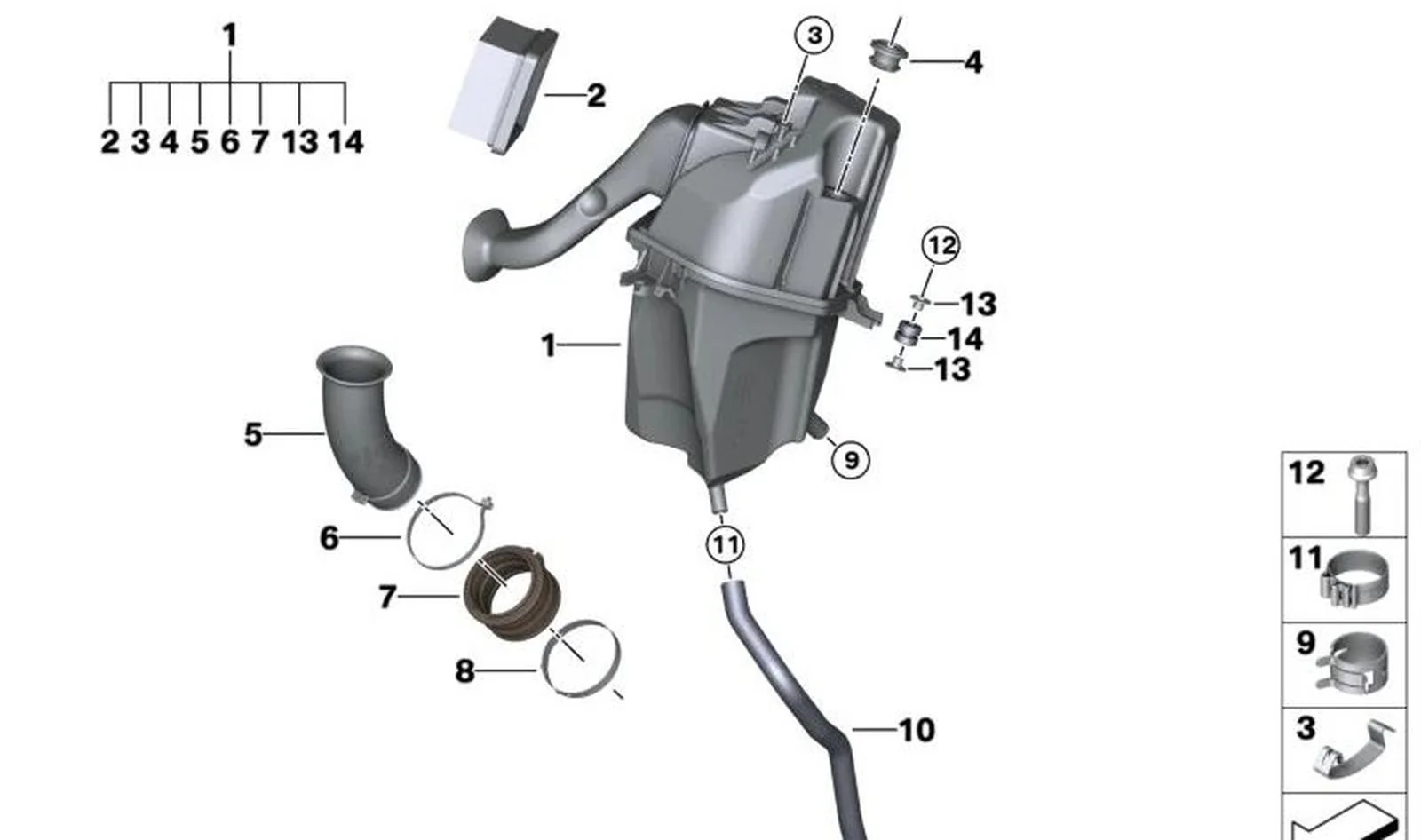 Abrazadera OEM 13718558332 para motos BMW G 310 R, G 310 GS, G 310 RR. Original BMW Motorrad.