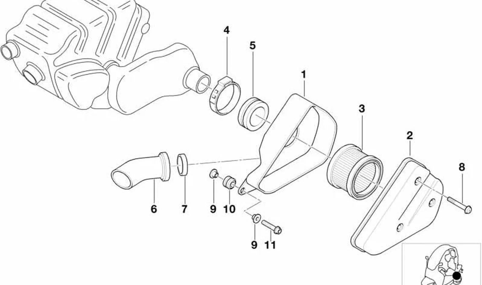 Abrazadera tubo flexible OEM 13727654865 para motos BMW F650 GS, G650 GS, R1150 GS, R1200 C... y más. Original BMW Motorrad.