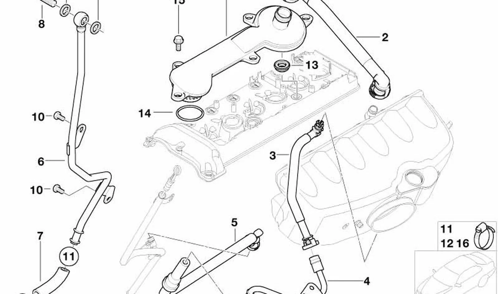 Abrazadera tubo flexible OEM 16121180241 para BMW E36, E46, G12, F85, G05, F86, G06, G07, E85, E86, K 1100 RS, K 1100 LT. Original BMW. - Image 4