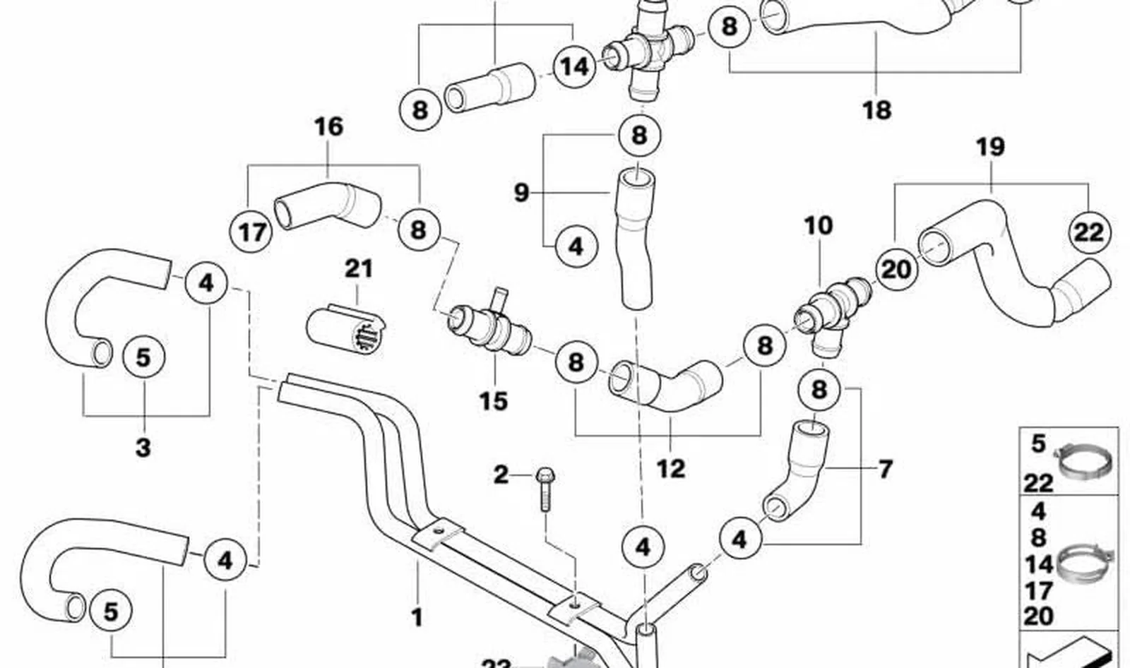 Abrazadera tubo flexible OEM 17127515471 para MINI R50, R53, R56, Clubman R55, Cabrio R57... y más. Original MINI.