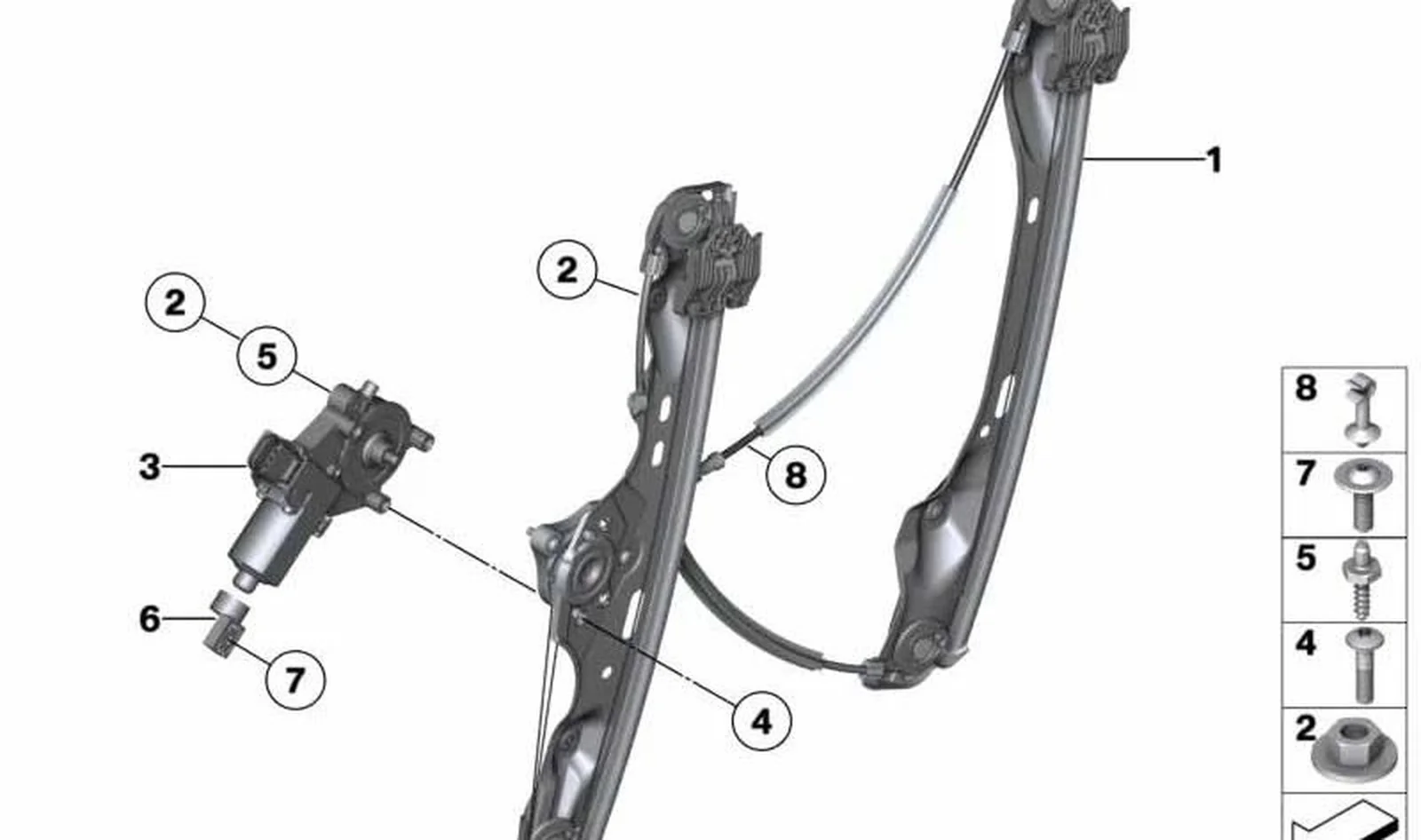 Accionamiento alzacristales delantero derecho OEM 67626927028 para BMW E87, E90, E91, X1 E84... y más. Original BMW. - Image 4