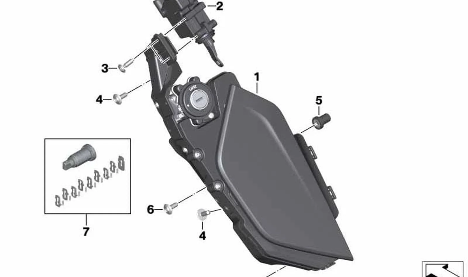 Accionamiento regulador OEM 67118529514 para motos BMW K1600 GT, K1600 GTL, R1200 RT, R1250 RT... y más. Original BMW Motorrad.