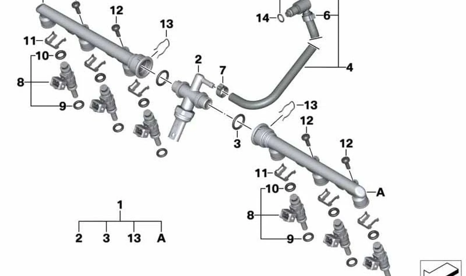 Acoplamiento rápido de combustible 90° OEM 16117666735 para BMW Motorrad K1200 S, K1300 R, K1600 GT... y más. Original BMW Motorrad.