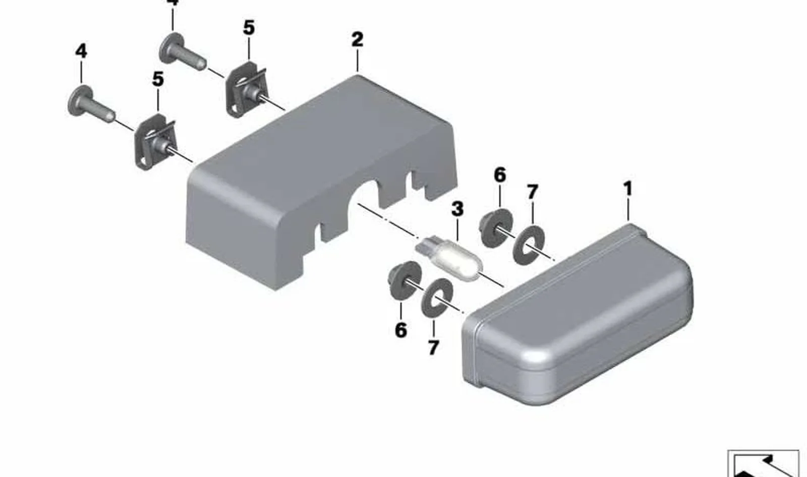 Adaptador de luz de matrÃcula OEM 63147695307 para motos BMW R1200S, S1000RR, F700GS, F800GS... y más. Original BMW Motorrad.