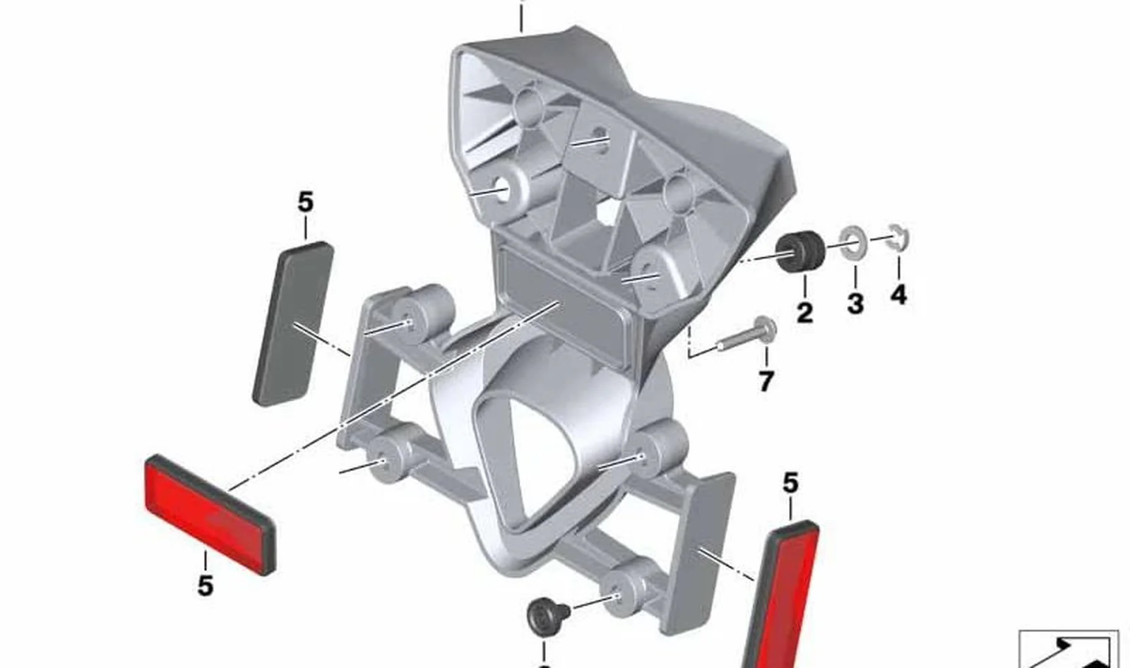 Adaptador de matrícula para EE. UU. OEM 46628556903 para motos BMW G 310 GS, G 310 R. Original BMW Motorrad.