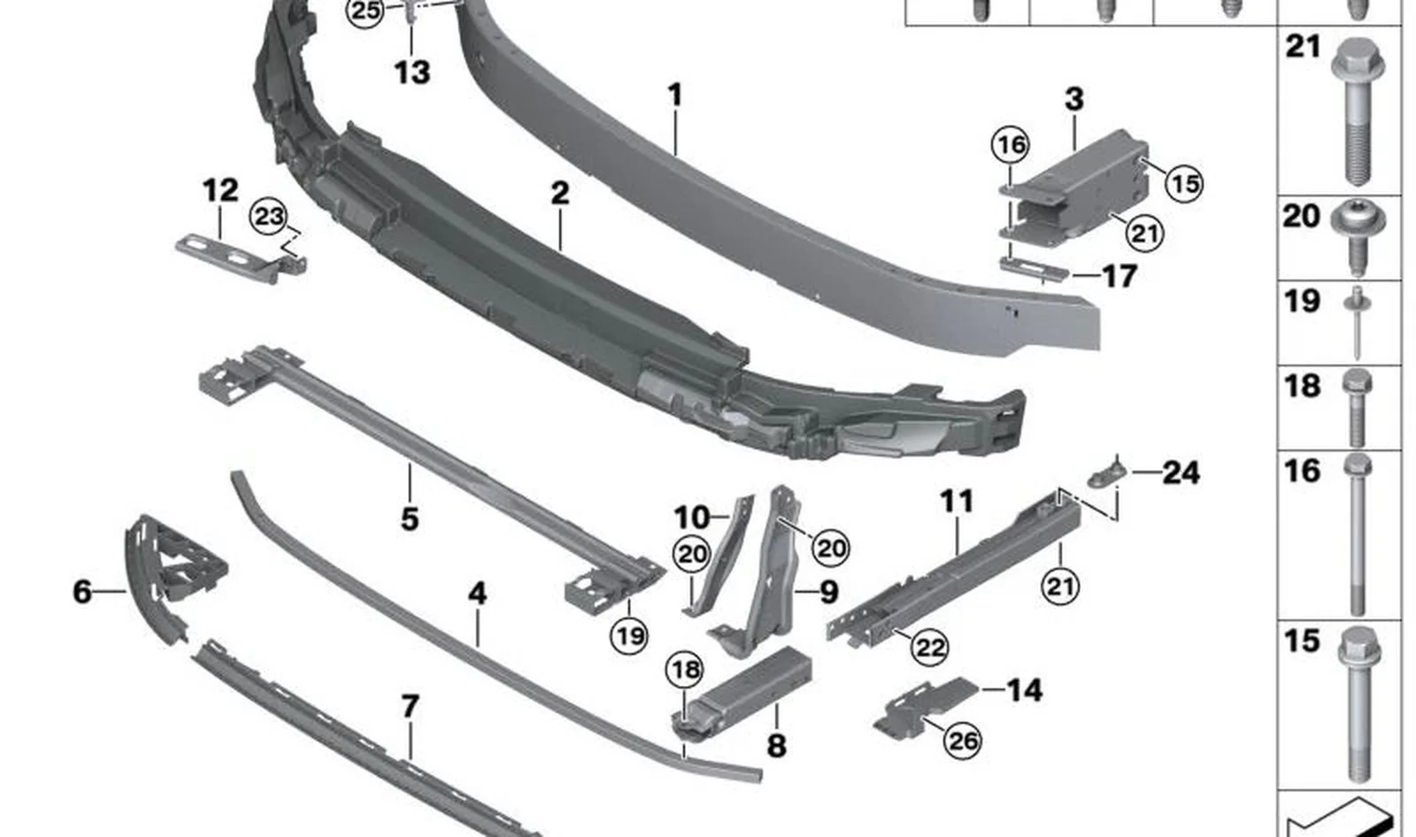 Adaptador inferior izquierdo OEM 51117368481 para MINI F56, F55, Clubman F54, Countryman F60... y más. Original MINI.