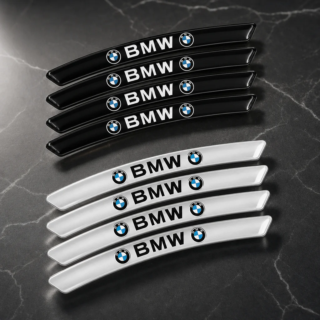 Adhesivos para llantas BMW (adhesivo llanta) set de 4 en negro y plateado - Image 3