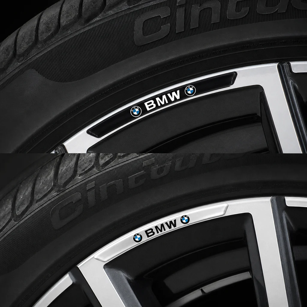 Adhesivos para llantas BMW (adhesivo llanta) set de 4 en negro y plateado - Image 8