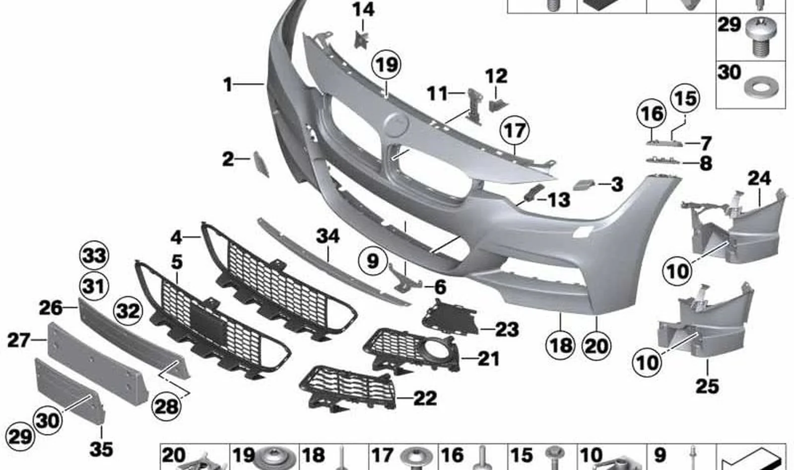 Adorno tobera de inyección imprimado izquierdo OEM 51118067969 para BMW 3' F30, F31, F80 M3... y más. Original BMW. - Image 2