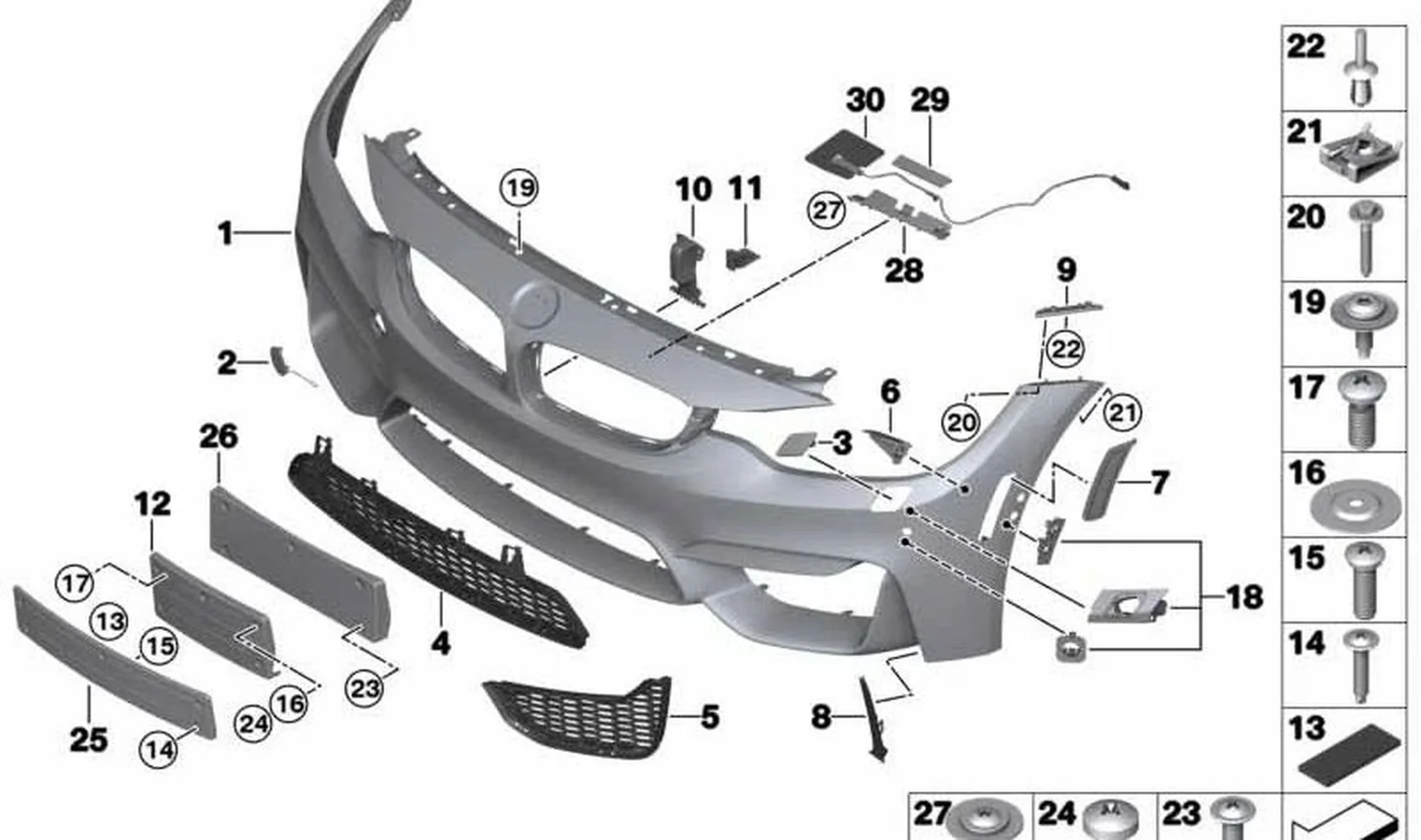 Adorno tobera inyección imprimado izquierdo OEM 51118061575 para BMW F80 M3, F82 M4, F83 M4. Original BMW. - Image 4