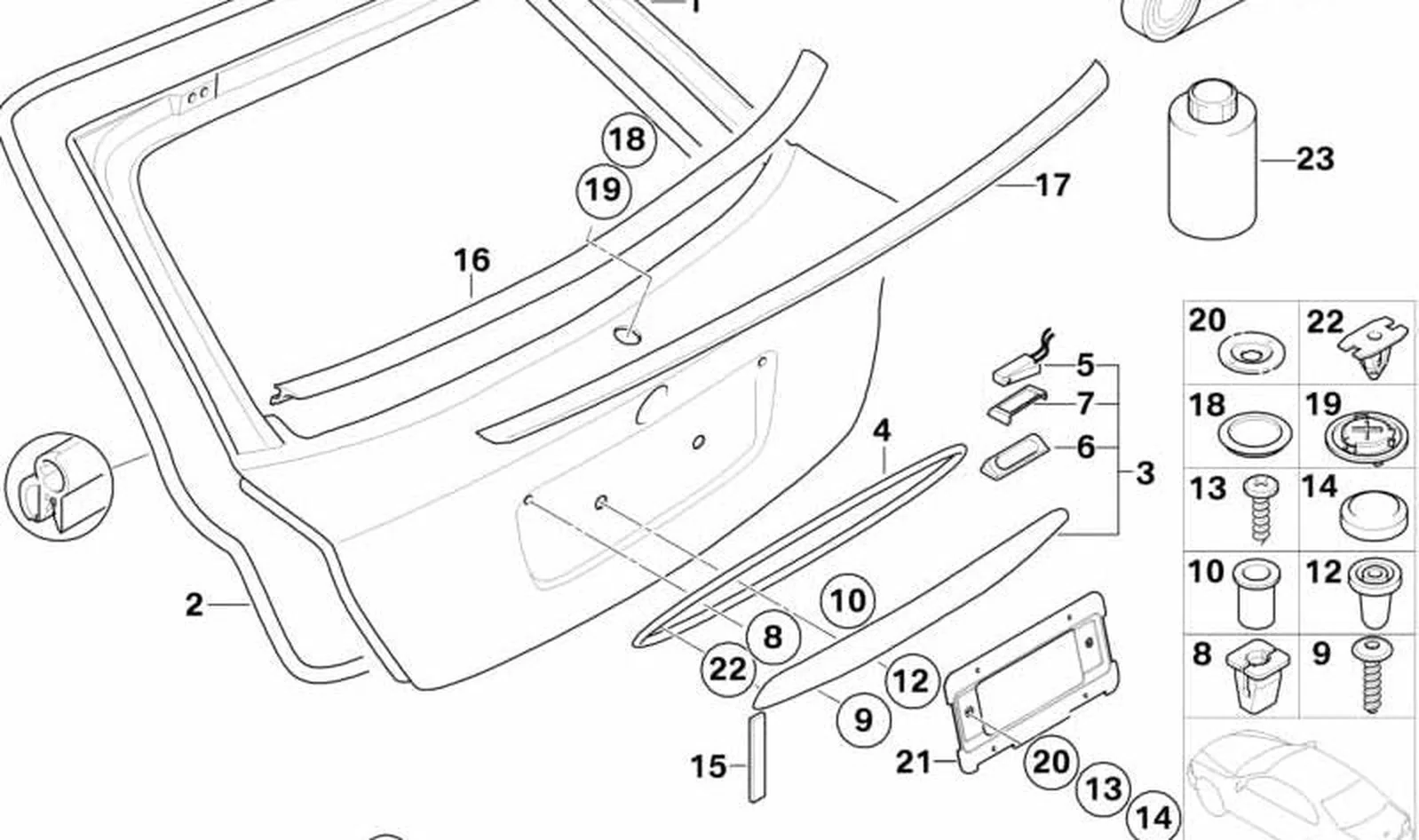 Agarradero tapa portamaletero OEM 51137170966 para BMW Serie 3 E46. Original BMW. - Image 9