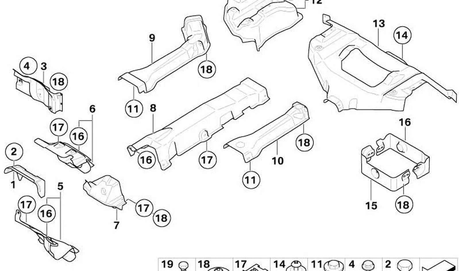 Aislamiento térmico de túnel OEM 51487201454 para MINI R50, R53. Original MINI. - Image 2