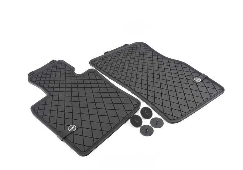 Alfombrillas delanteras todo clima OEM 51472354155 para MINI F56, F56 BEV, F55, Cabrio F57... y más. Original MINI.