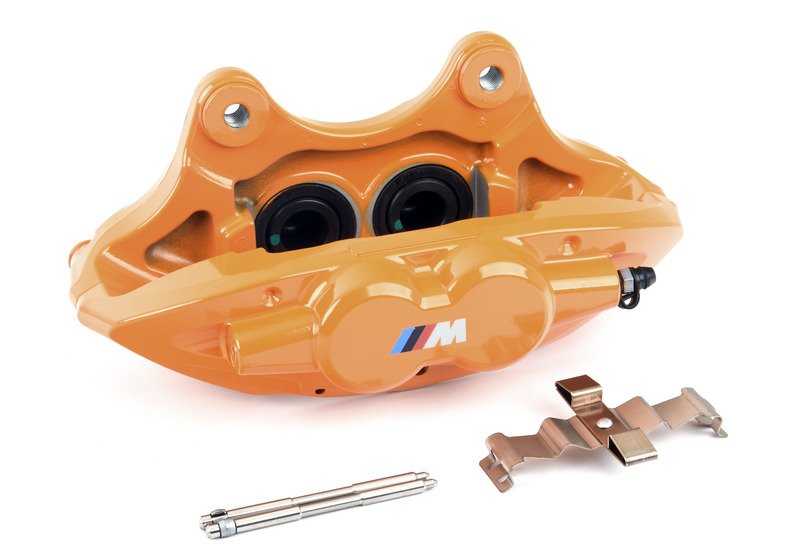 Alojamiento de pinza de freno M Performance naranja izquierda OEM 34106875655 para BMW F20, F21, F22, F30, F32... y más. Original BMW. - Image 5