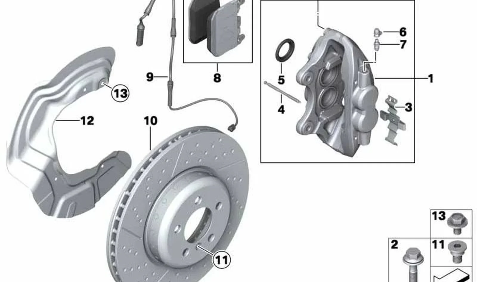 Alojamiento de pinza de freno M Performance naranja izquierda OEM 34106875655 para BMW F20, F21, F22, F30, F32... y más. Original BMW. - Image 8