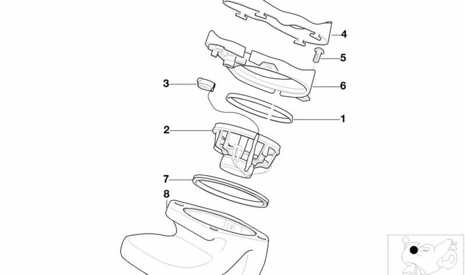 Altavoz de tonos agudos delantero OEM 63312305983 para motos BMW K 1200 LT (K589). Original BMW Motorrad.