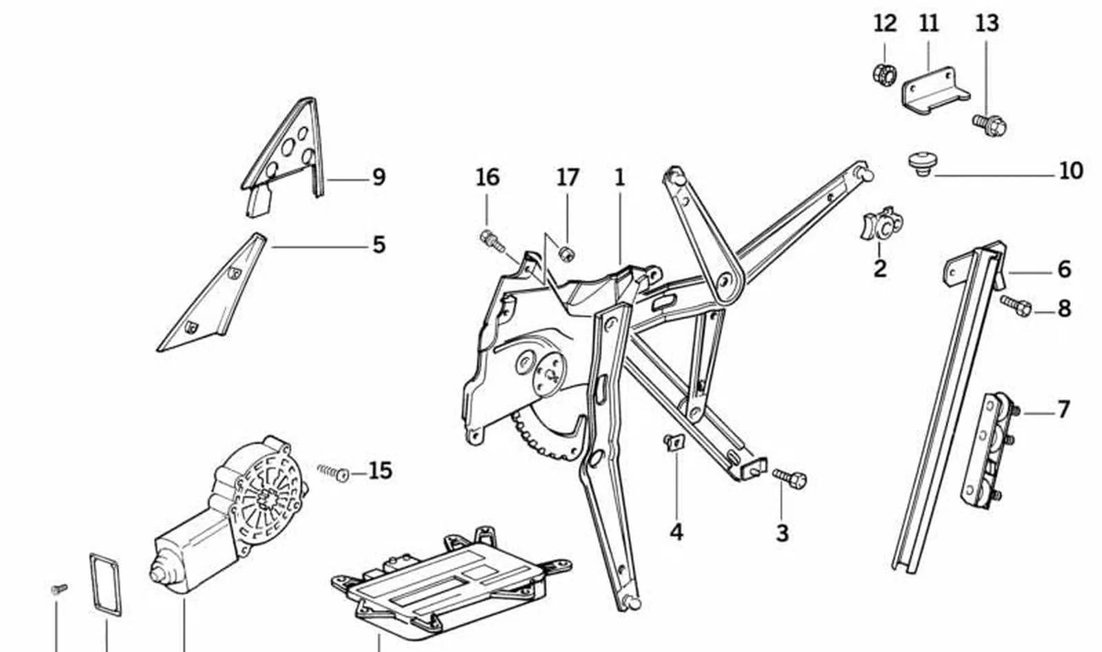 Alzacristales eléctrico delantero izquierdo OEM 51331977579 para BMW Serie 3 E36 (316i, 318i, 318is) 1993-1999. Original BMW. - Image 6