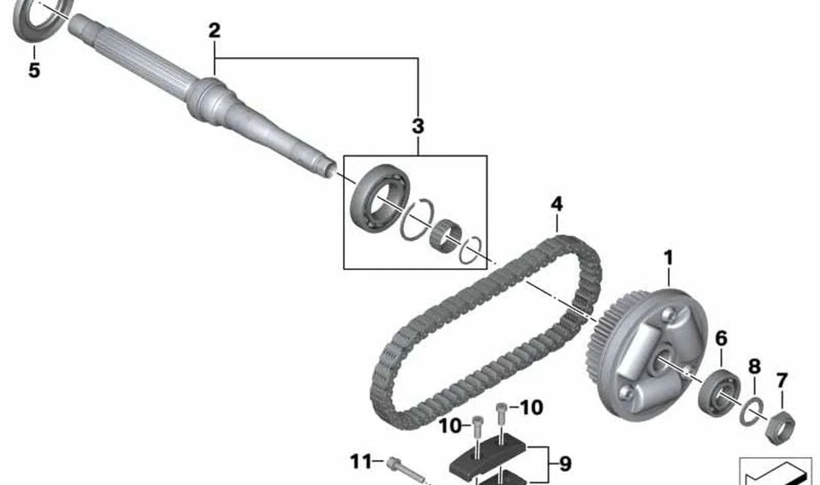 Amortiguador de torsión OEM 24217729734 para motos BMW C 600 Sport, C 650 GT. Original BMW Motorrad.
