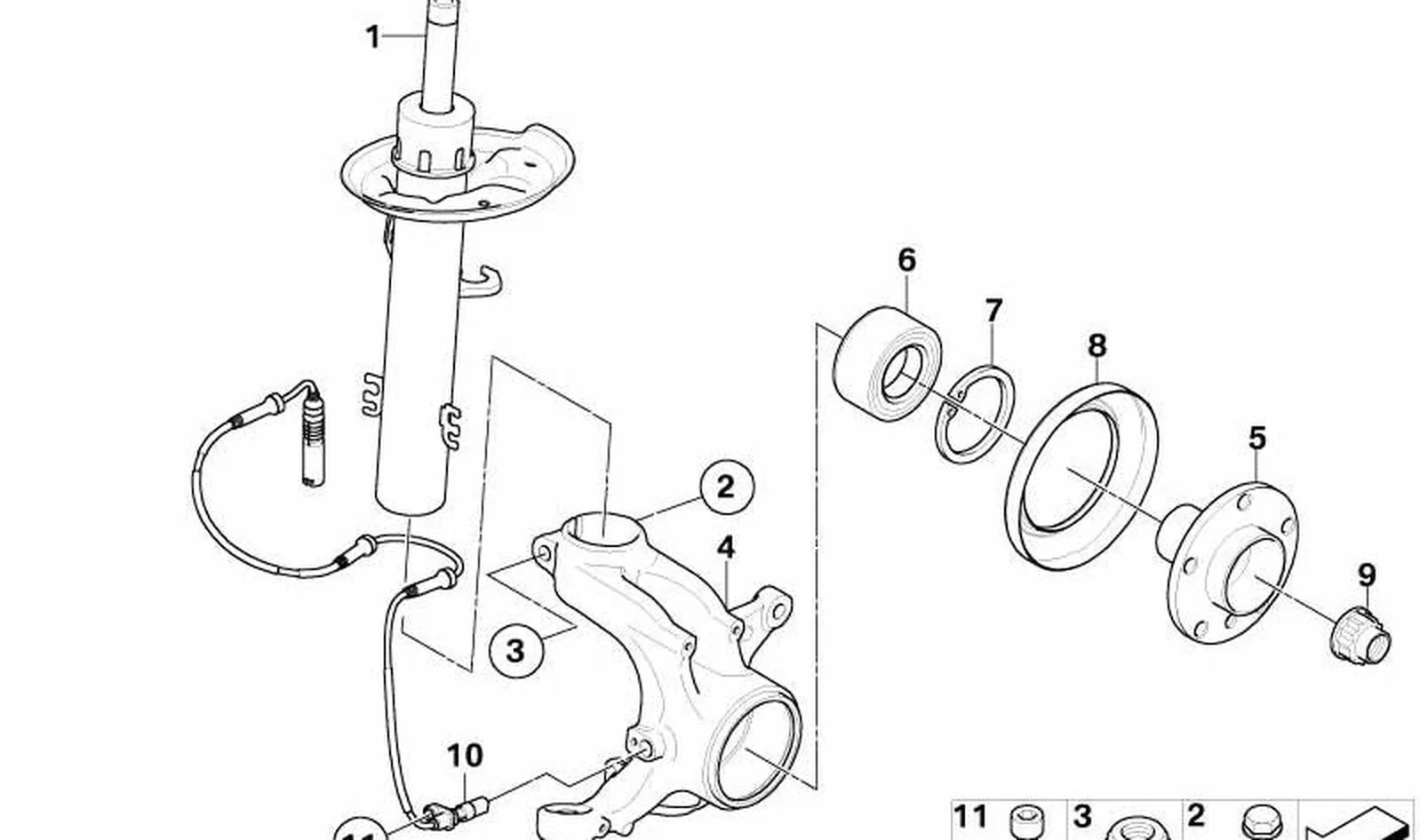 Amortiguador delantero derecho OEM 31313453524 para BMW X3 E83, X3 E83 LCI. Original BMW. - Image 4