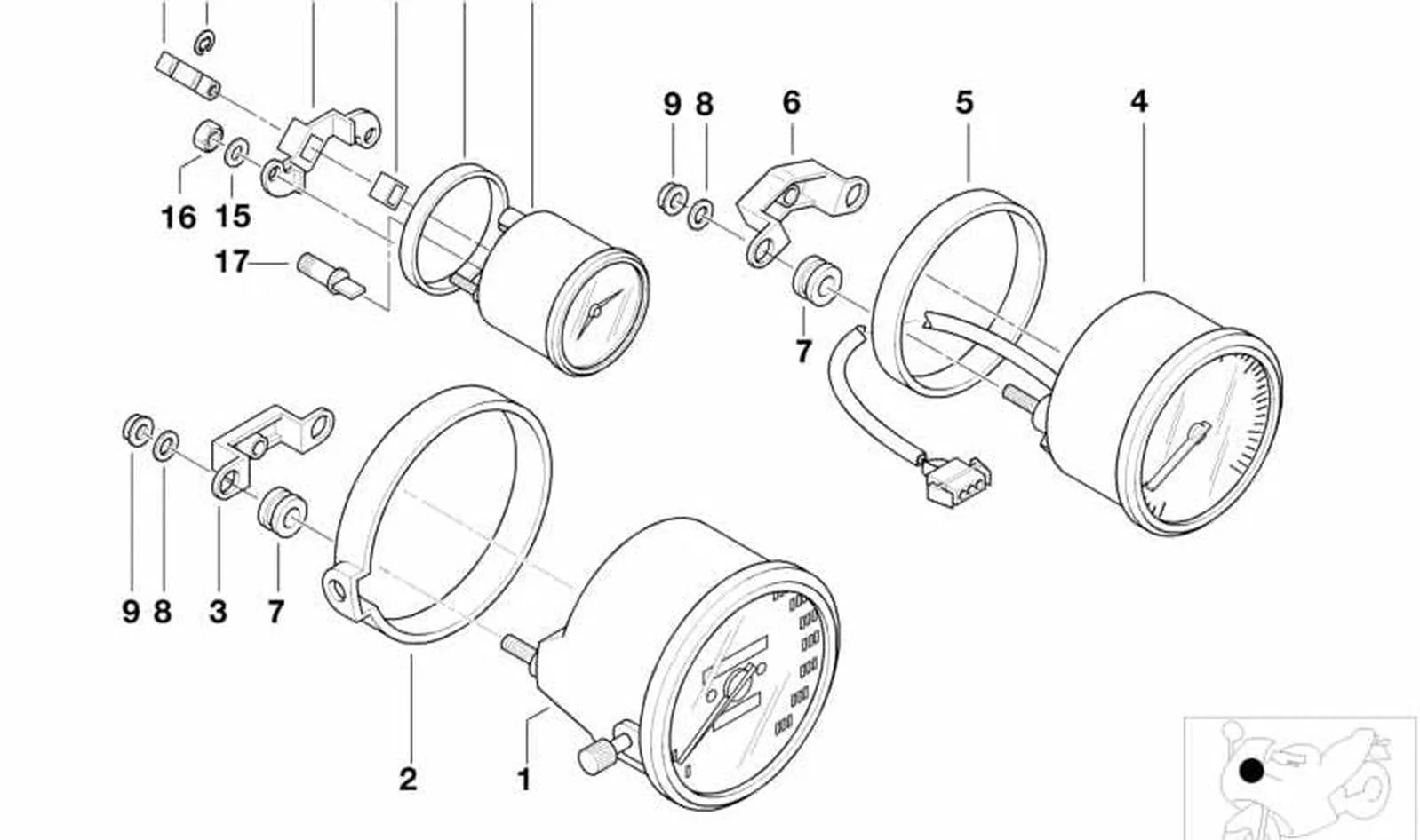 Anillo amortiguador de reloj OEM 62112306732 para motos BMW R 850 R, R 1100 R, R 1150 R... y más. Original BMW Motorrad.