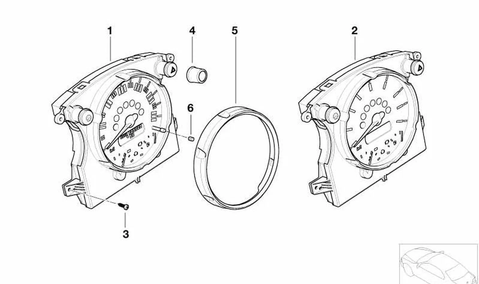 Anillo de adorno cromo OEM 51457132400 para MINI R50, R53, Cabrio R52. Original MINI.