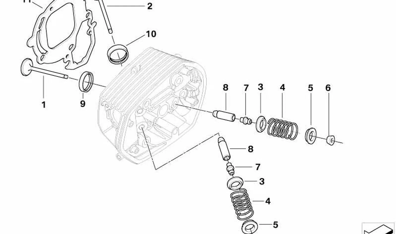 Anillo de asiento de válvula de admisión OEM 11121341515 para motos BMW R850C, R850GS, R850R, R850RT, R900RT... y más. Original BMW Motorrad.