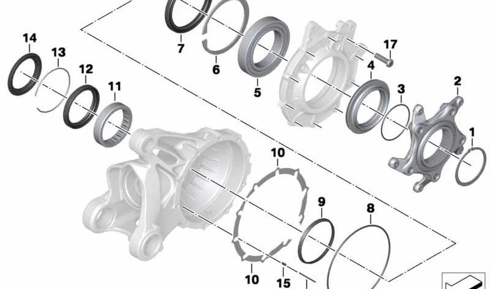 Anillo de seguridad trasero OEM 33117675132 para motos BMW R1200GS, K1200S, R nineT... y más. Original BMW Motorrad.