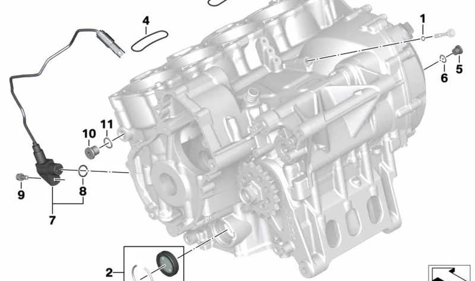 Anillo obturador toroidal OEM 11117717366 para motos BMW S 1000 RR, S 1000 R, S 1000 XR, HP4. Original BMW Motorrad.