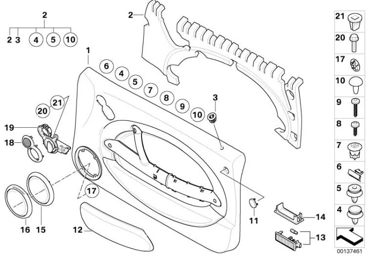 Apoyabrazos de cuero artificial Panther Black OEM 51417112606 para MINI R50 Cooper, One, One D (2001-2006). Original MINI. - Image 2