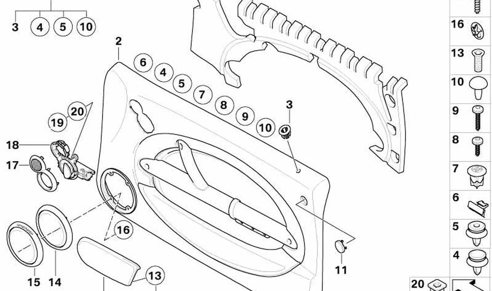 Apoyabrazos de cuero artificial Panther Black OEM 51417112606 para MINI R50 Cooper, One, One D (2001-2006). Original MINI. - Image 3