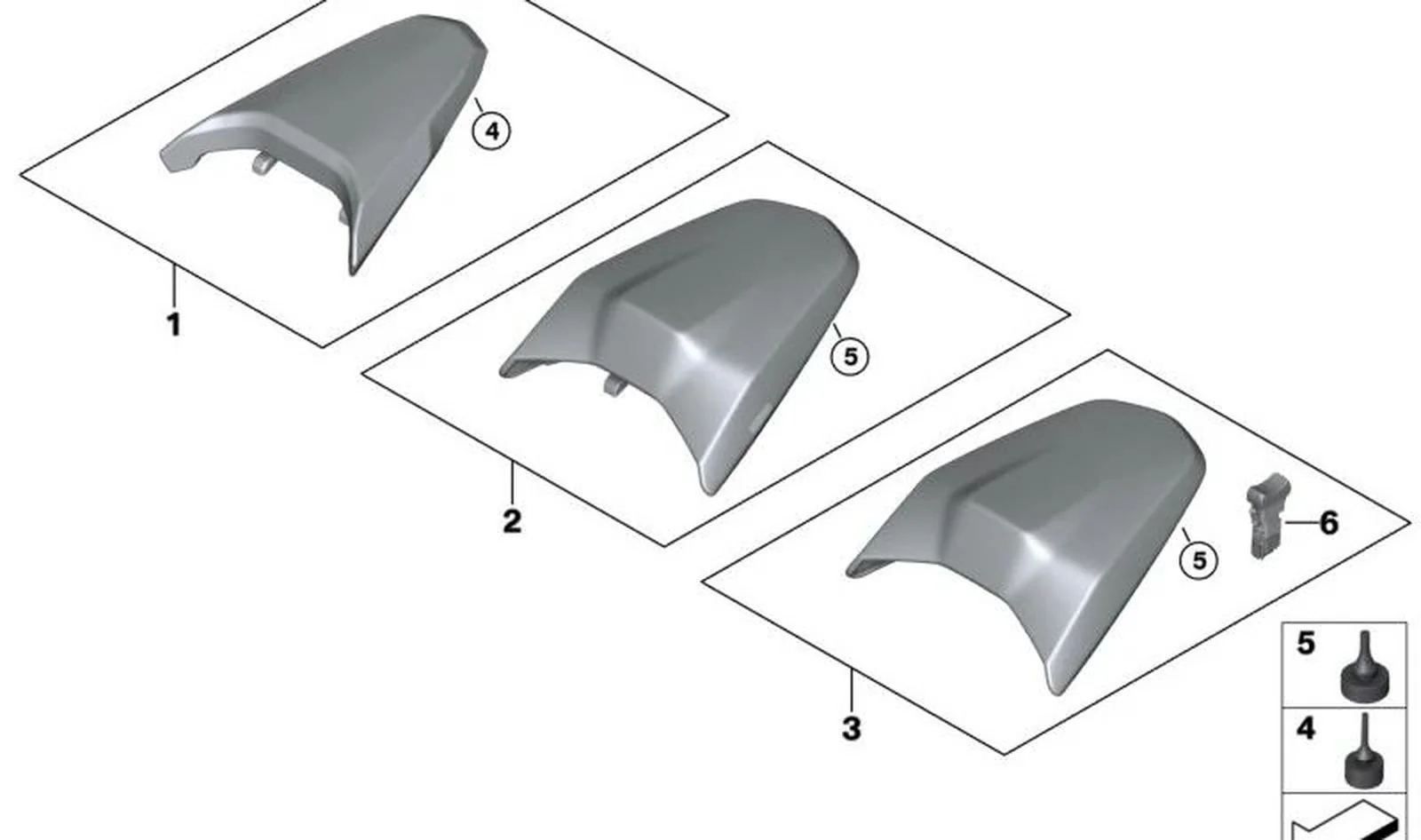 Apoyo OEM 52537677424 para motos BMW K1200 R, K1300 R, K1600 GT, R1200 RT, R1250 RT, M1000 R... y más. Original BMW Motorrad.