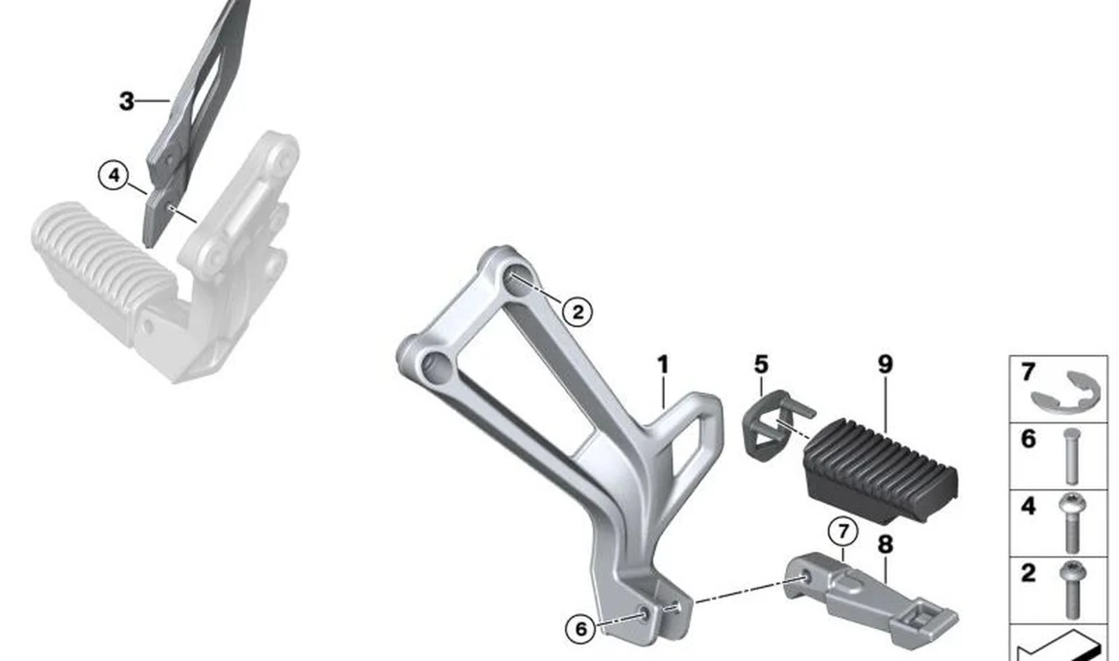 Arandela de tope derecha OEM 46717716152 para motos BMW F 650 GS, F 700 GS, F 750 GS, F 800 GS, F 800 GS Adventure, F 850 GS, F 850 GS Adventure, F 900 GS, F 900 GS Adventure. Original BMW Motorrad.