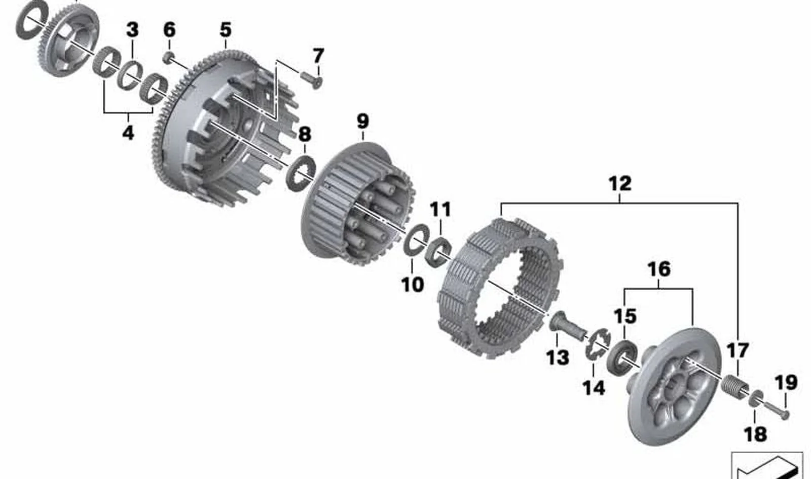 Arandela de tope OEM 21217701770 para motos BMW F800GT, F800S, F800ST. Original BMW Motorrad.