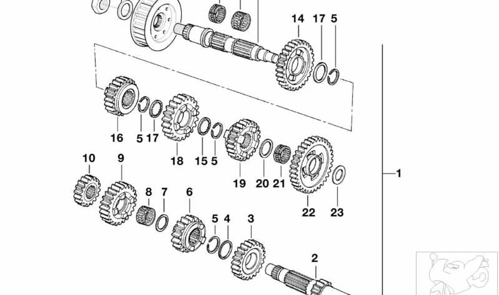 Arandela de tope OEM 23002343195 para motos BMW F 650, F 650 ST, F 650 CS, F 650 GS, G 650 X... y más. Original BMW Motorrad.