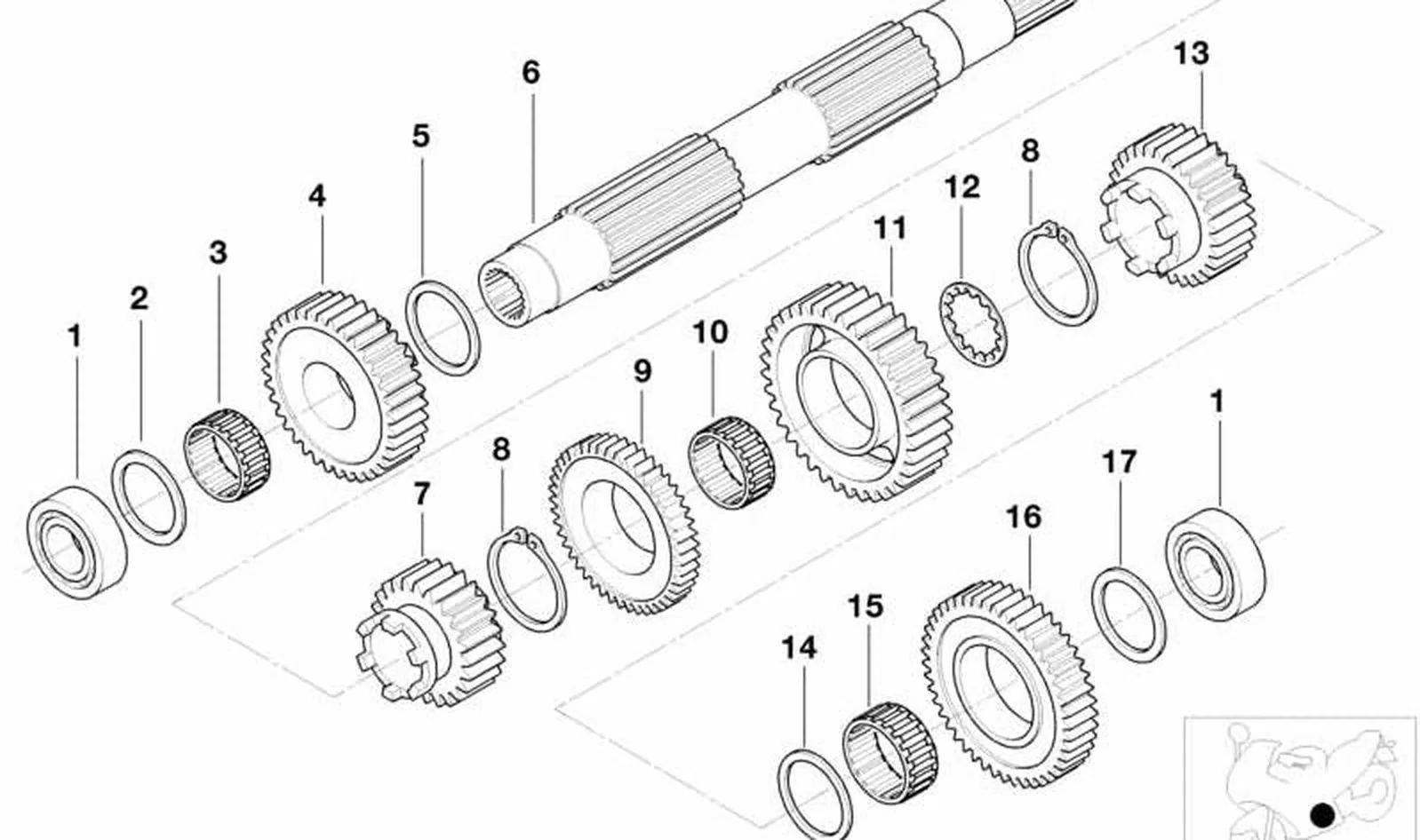 Arandela distanciadora OEM 23312330199 para BMW Motorrad K1200GT, R1200GS, R1150RT... y más. Original BMW Motorrad.