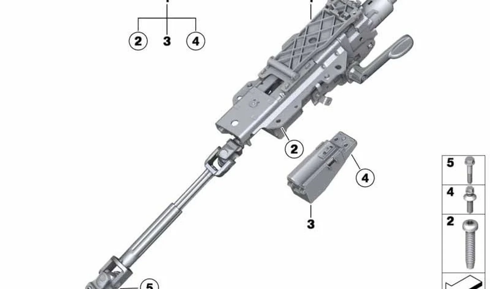 Árbol de dirección regulación manual OEM 32309804697 para MINI Countryman R60, Paceman R61. Original MINI.