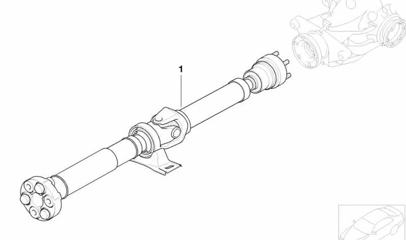 Árbol de transmisión para cambio manual OEM 26107573585 para BMW Serie 5 E60 LCI 530i y E61 LCI 530i, tracción trasera, L=1670 mm. Original BMW.