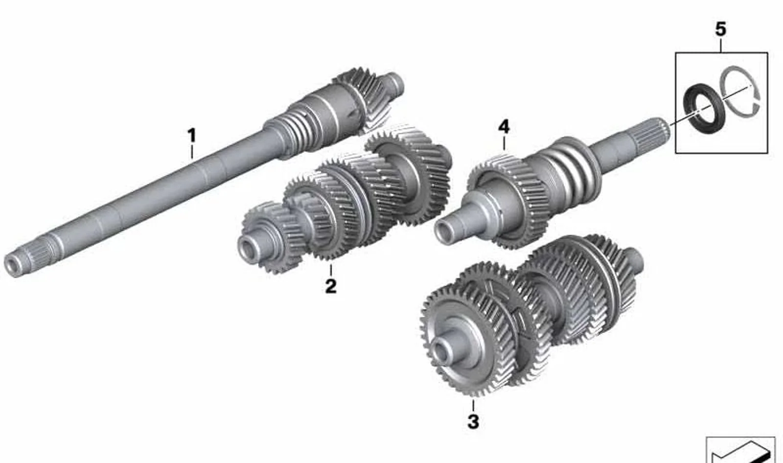 Árbol intermedio OEM 23008528074 para motos BMW R 1200 GS, R 1200 GS Adventure, R 1200 RT, R 1250 RT, R 1200 R, R 1200 RS. Original BMW Motorrad.