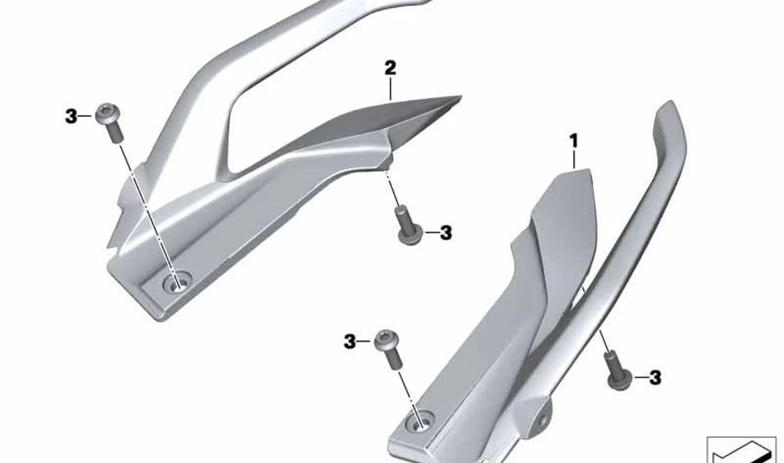 Asidero izquierdo OEM 46548533761 para motos BMW R1200R, R1250R, R1200RS, R1250RS. Original BMW Motorrad.