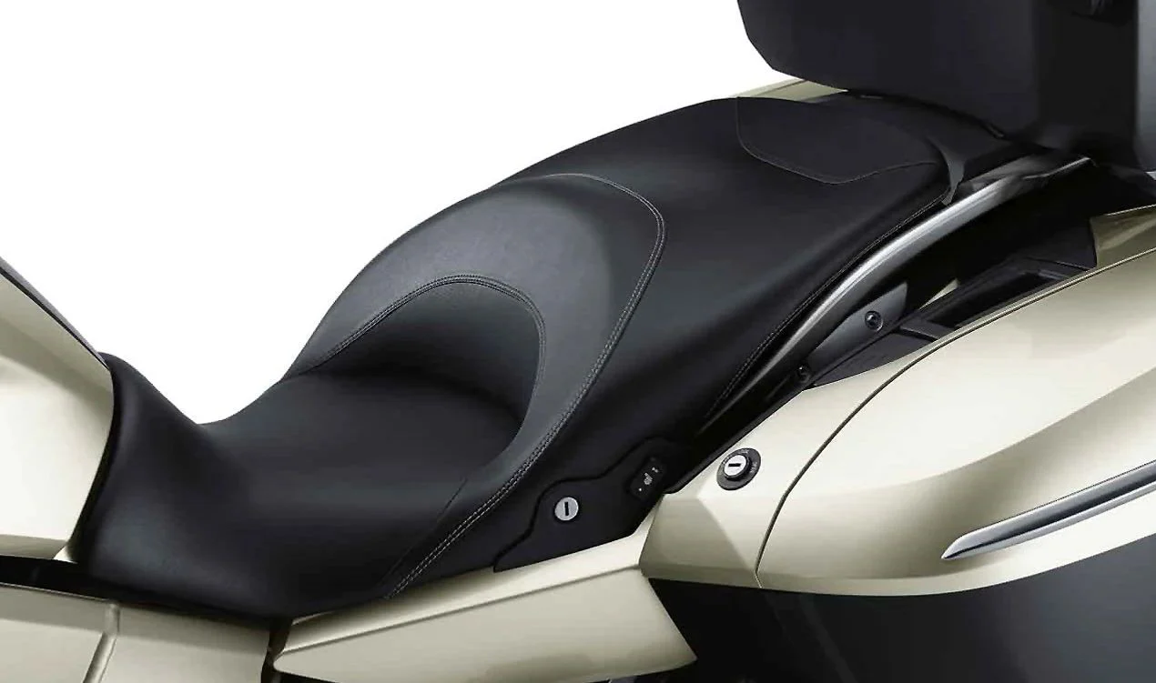 Asiento bajo de una pieza OEM 52537729321 para motos BMW K 1600 GT, K 1600 GTL. Original BMW Motorrad.