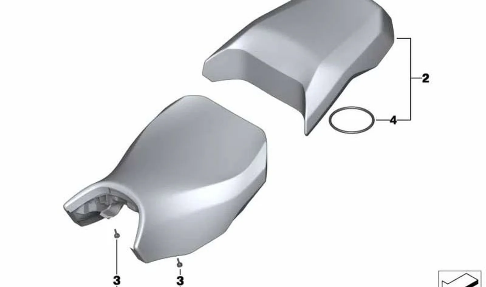 Asiento del acompañante OEM 52538406872 para motos BMW R 1200 GS Adventure, R 1250 GS Adventure. Original BMW Motorrad.