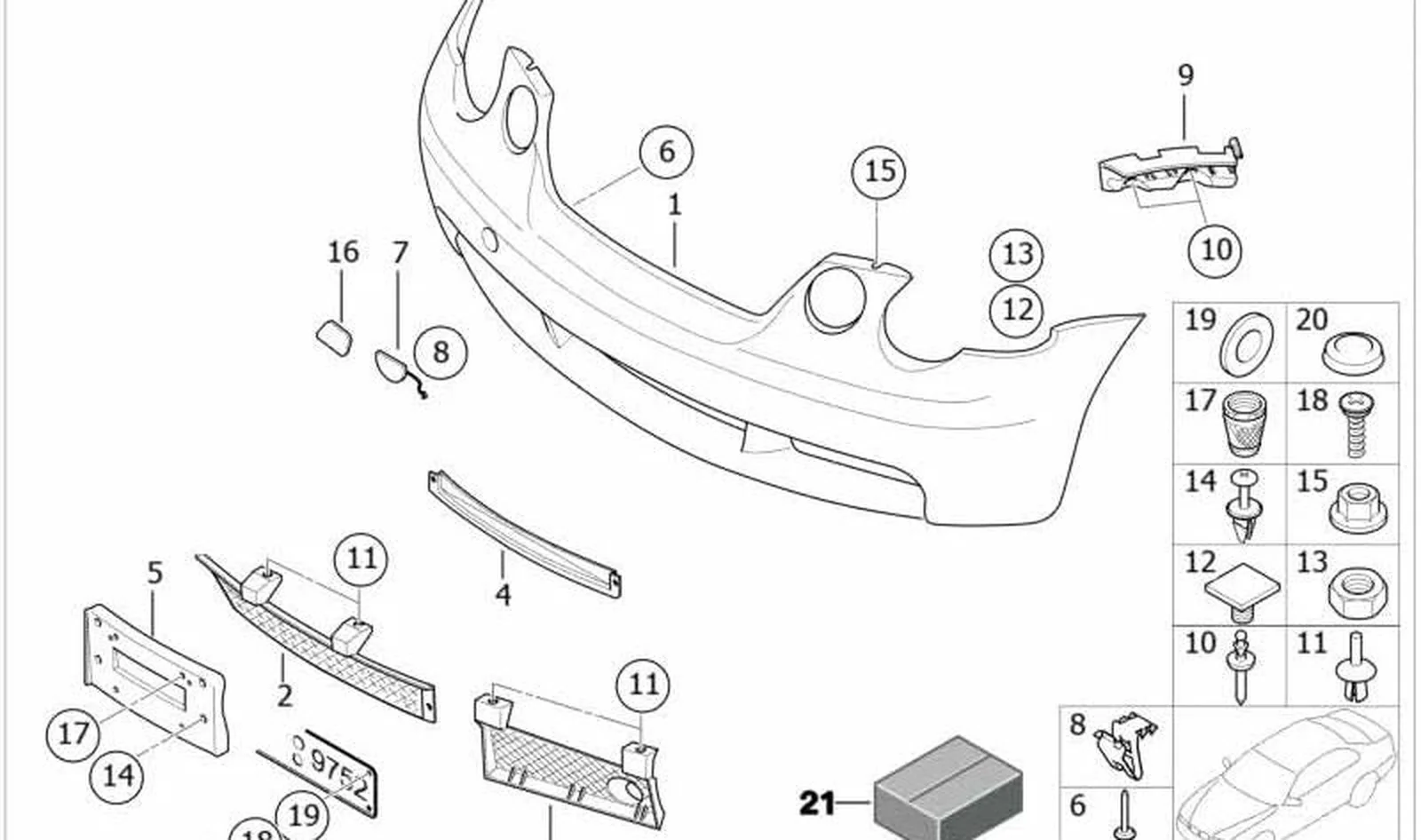 Asiento lateral parachoques delantero derecho OEM 51118252798 para BMW Serie 3 E46 (316i, 318i) 2001-2004. Original BMW. - Image 4