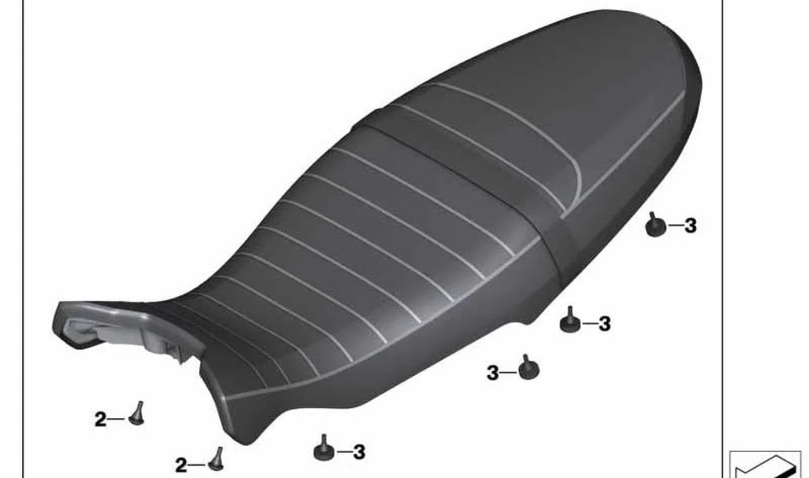 Banco del asiento alto OEM 52531542176 para BMW Motorrad R nineT Scrambler (K23). Original BMW Motorrad.