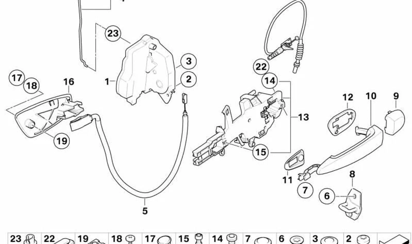 Barra de accionamiento puerta trasera izquierda OEM 51227060289 para BMW E90, E90 LCI, E91, E91 LCI. Original BMW. - Image 3