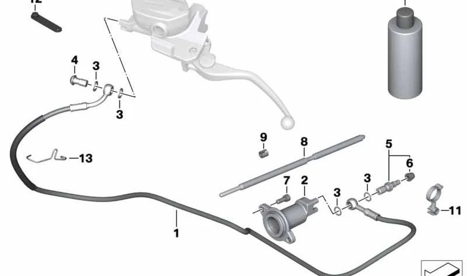 Barra de presión en forma de cono OEM 21217702596 para motos BMW R1200GS, R1200RT, R nineT... y más. Original BMW Motorrad.