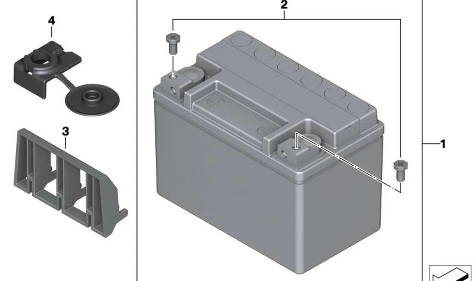 BaterÃa de ion-litio 10AH OEM 61218504075 para motos BMW R1250GS, R1250GS Adventure, R1250R, R1250RS. Original BMW Motorrad.