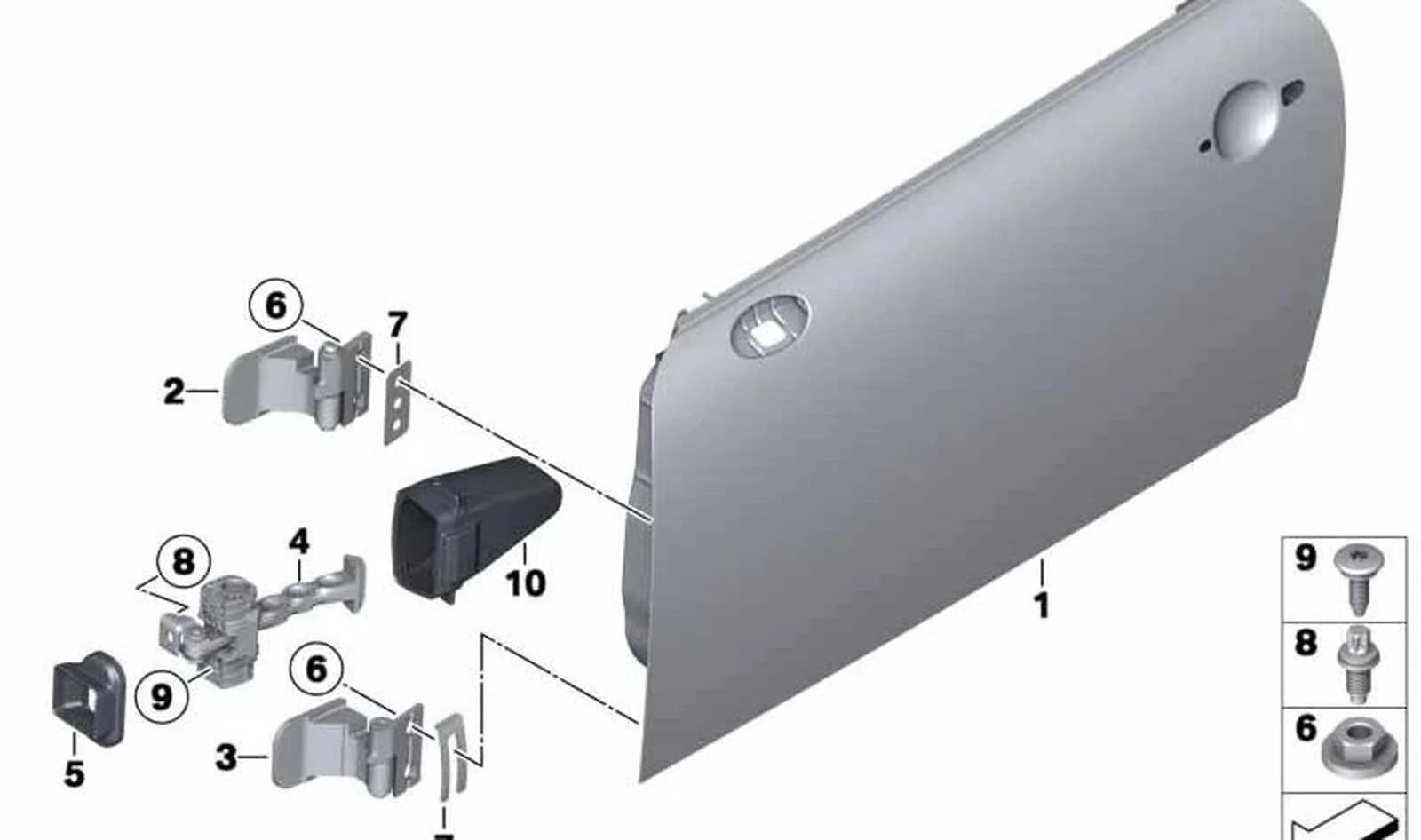 Bisagra de puerta superior delantera izquierda OEM 41007040187 para MINI R56, R56 LCI, Clubman R55, Cabrio R57, Coupé R58... y más. Original MINI. - Image 4