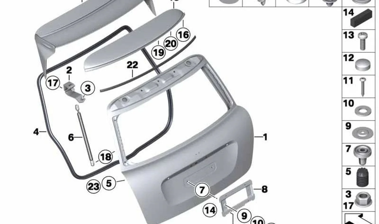Bisagra de tapa de portamaletas derecha OEM 41622754282 para MINI R56, R56 LCI. Original MINI. - Image 4